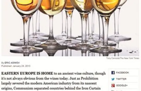 Ameriški New York Times je objavil reportažo s pokušine slovenskih vin in ocenil, da nobena izmed držav, ki so bile nekdaj za železno zaveso, ni storila takega napredka v oživitvi vinske kulture kot Slovenija