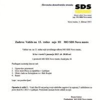 Predsednik mestnega odbora Slovenske demokratske stranke  Novo mesto in državni svetnik Bojan Kekec od članov novomeškega izvršilnega odbora stranke v dokumentu zahteva, da morajo člani stranke poleg svoje udeležbe zagotoviti še najmanj tri udeležence za javni shod 8. 2. 2013 v Ljubljani