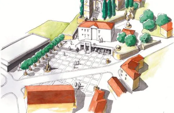 Po preureditvi bi dobili večino prostora na trgu ljudje, črpalko pa bi zamenjal dnevno varstveni center