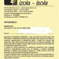 Izolska Komunala opozarja ...