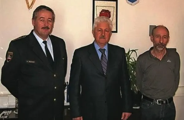 Od leve proti desni Alojzij Mohar, Milovan Ipavec in Fabjan Kontestabile