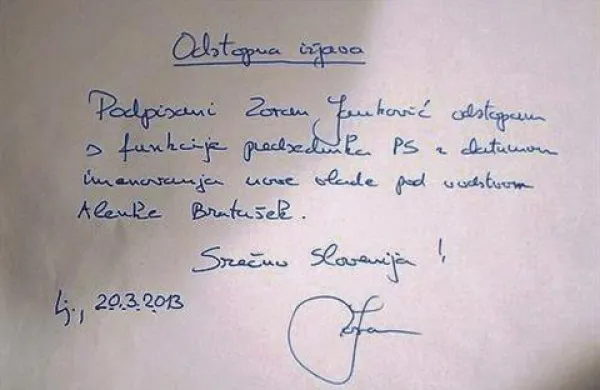 Zoran Janković je svojo odstopno izjavo z mesta predsednika stranke PS dopolnil z današnjim datumom