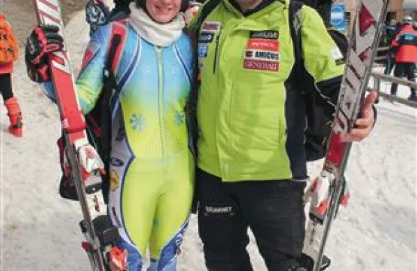 Ajdovska smučarska naveza - tekmovalka Andreja Slokar in trener Tomaž Bizjak