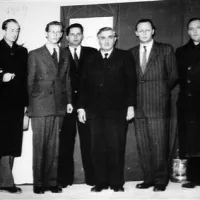 Bor sodi  med največkrat nagrajene in odlikovane Slovence. Prejel je tudi Prešernovo nagrado na prvi podelitvi leta 1947. Na sliki: Ciril Kosmač, Fran Levec, Miško Kranjec, France Bevk, Mile Klopčič in Matej Bor, na podelitvi Prešernove nagrade leta 1949.