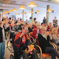 Dolenjski rokerji so z nastopom izpolnili željo dolgoletnemu prijatelju Fabiu Rizziju (v ospredju)
