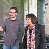  Direktor festivala Matjaž Šmalc in Maja Jerman Bratec z novogoriške enote Javnega sklada za kulturne dejavnosti 