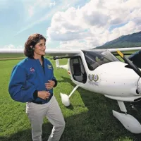 Astronavtka Sunita Williams je najprej preskusila sposobnosti dvakratnega Nasinega nagrajenca, dvosedežnega letala Virus Short Wing