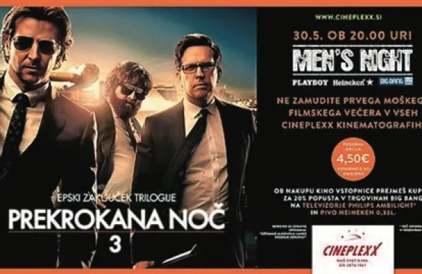 Cineplexx vabi na prvi MO&Scaron;KI FILMSKI VEČER z ogledom filma Prekrokana noč 3