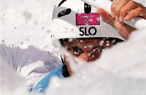 Slovenski kanuisti Anže Berčič, Benjamin Savšek (na fotografiji iz arhiva) in Luka Božič so na evropskem prvenstvu v Krakovu osvojili bron na ekipni tekmi. Foto: STA