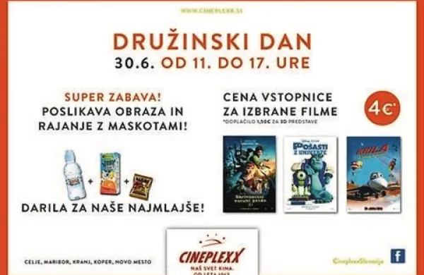 Cineplexx vabi na prvi družinski dan!