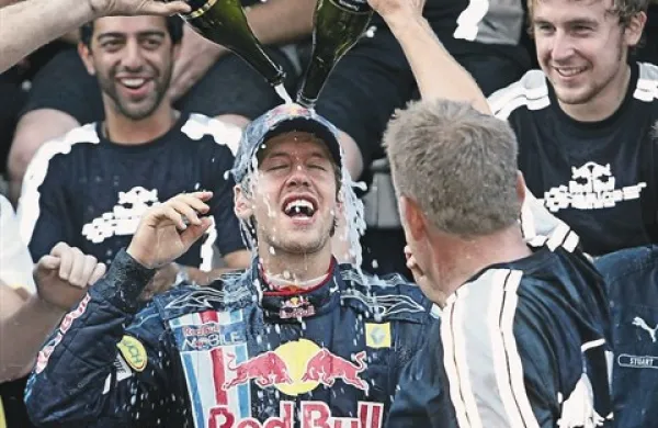 Sebastian Vettel je imel spet razlog za slavje