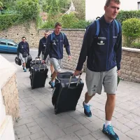 Naši košarkarski reprezentantje (v ospredju je Zoran Dragič)  so se morali takoj po vselitvi v  portoroški hotel Apollo  odpraviti na trening