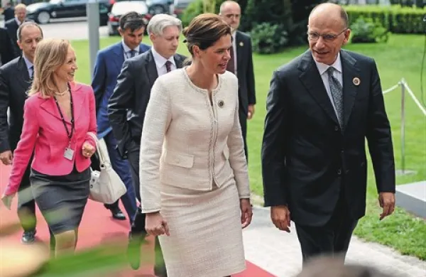 Alenka Bratušek in Enrico Letta