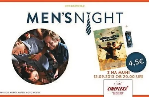 Eksploziven Men's Night v Cineplexxu z ogledom filma 2 NA MUHI