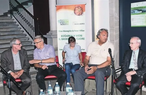 Sergio Tavčar, Peter Vilfan, Dino Meneghin in Dan Peterson