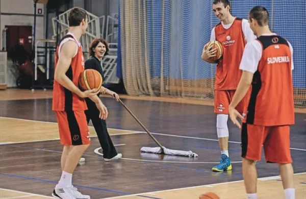 Dobre volje na treningu slovenske reprezentance res ni manjkalo