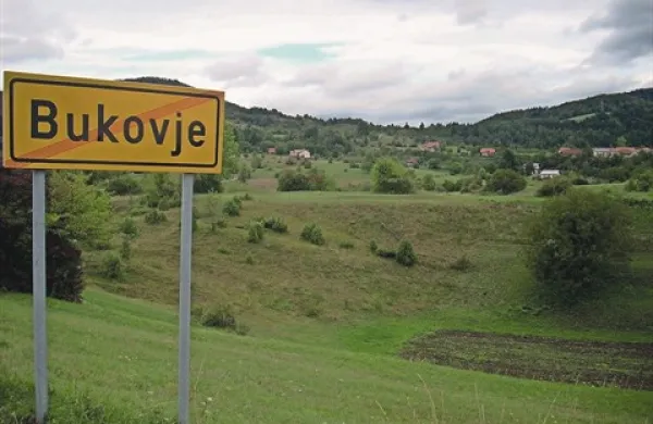 Gobar je medvedko presenetil v gosti podrasti na 
  na gozdnatem območju na robu vasi Bukovje, ki mu domačini pravijo Predjamske griže.  