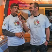 Izolski župan Igor Kolen in voditelj Radia Capris Iztok Gustinčič