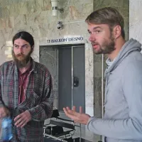 Režiser Marko Čeh in igralec Kristijan Guček