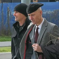 Rektor UP Dragan Marušič (levo) in odvetnik Velimir  Cugmas na eni od poti na koprsko sodišče
