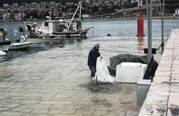 Plimovanje morja bo zaradi južnega vetra in padca zračnega tlaka danes zvečer in v nedeljo zjutraj povišano (fotografija je iz arhiva)