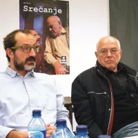 Blaž Valič (levo) in Bine Matoh na ponedeljkovi tiskovni konferenci