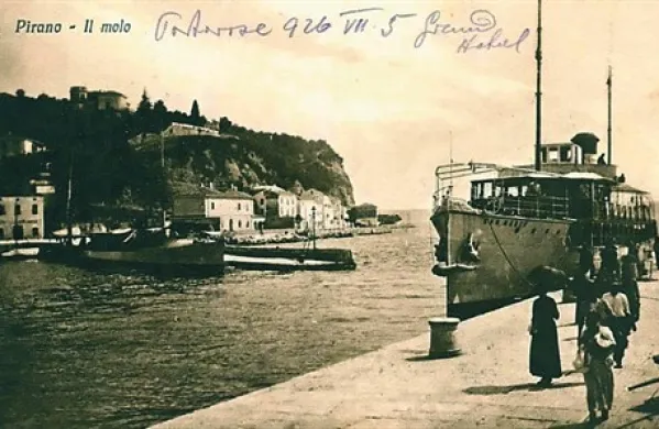 Parnik San Marco na razglednici iz Pirana