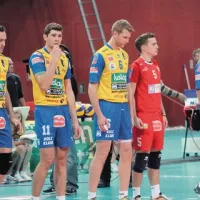 Slovenski odbojkarji v Dobu -   Andrej Grut, Danijel Koncilija, Jani Kovačič, Miha Kosl
