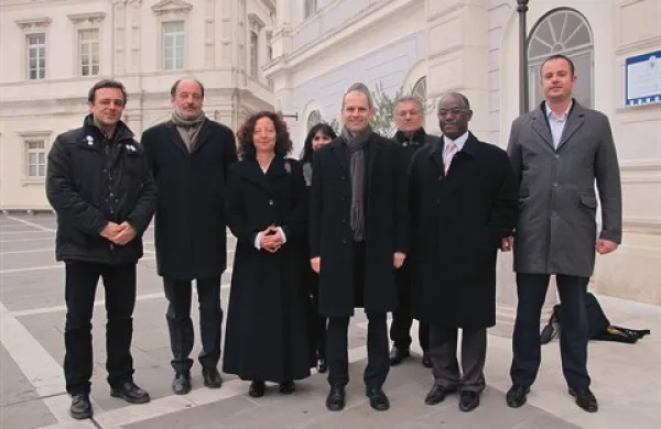 Igor Prassel, Jožko Rutar, Ženja Leiler, Uroš Grilc, Peter Bossman in Marko Česnik po pogovorih v Piranu    