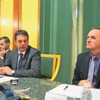 Aleksander Čeferin, Matej Arčon in Ivan Rutar so včeraj pojasnjevali ozadja sodne poravnave