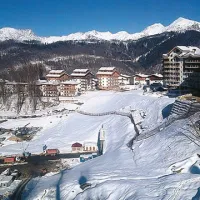 Takšen je bil v začetku januarja pogled na alpsko olimpijsko vas v Rosa Khutorju