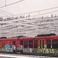 Žled in podprto drevje na tirih sta ustavila potniške in tovorne vlake proti Primorski, za potnike so organizirali avtobusni prevoz 
