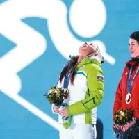 Zdravljica za Tino Maze v olimpijskem parku