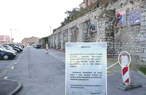 Del parkirišča ob Bastionu bo v prihodnje začasno zaprt