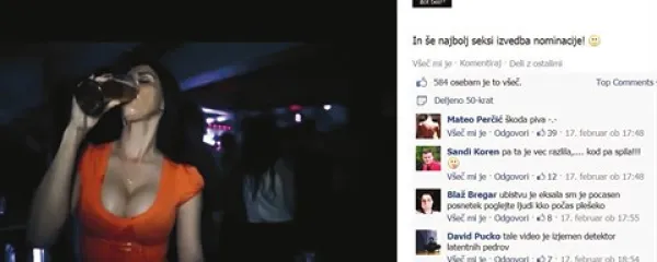 Slovenski facebook profil Pivska nominacija se ponaša s približno  6000 všečki