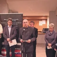 O razstavi je spregovoril vodja projekta, zgodovinar Jože Dežman 