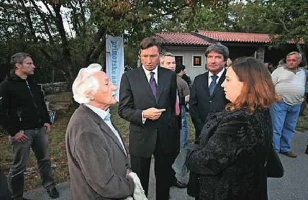 Predsednik DSP Veno Taufer in Borut Pahor na podelitvi nagrade Vilenica 2013