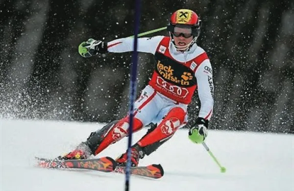 Marcel Hirscher je zmagovalec zadnjega slaloma za svetovni pokal alpskih smučarjev