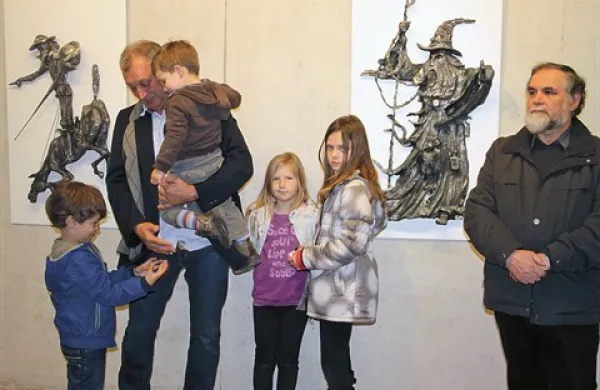    Odlični kipar Bojan Pahor (levo) in Nande Rupnik