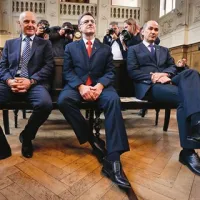 Ivan Črnkovič (z leve), Tone Krkovič in Janez Janša bodo na odločitev višjega sodišče čakali še več tednov 