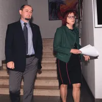 Gašpar Gašpar Mišič in predsednica uprave Alenka Žnidaršič Kranjc po devetih urah drame na seji nadzornega sveta