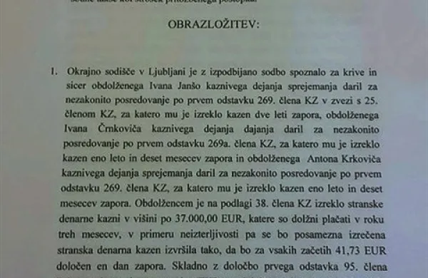 Ljubljansko višje sodišče je v zadevi Patria ugotovilo, da pritožbe treh obsojenih oziroma njihovih zagovornikov niso utemeljene