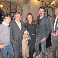 Tomaž Kavčič z Zemona, ljubljanski župan Zoran Jankovič, Vesna Kristančič (Movia), pevec in gostinec Petar Grašo ter koprski župan Boris Popovič