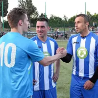 Srečanje nekdanjih soigralcev šampionske Gorice: z leve Valter Birsa, Nebojša Kovačević in Miran Srebrnič 