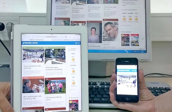 Prenovljena spletna stran www.primorske.si je prilagojena vsem velikostim zaslonov in mobilnih naprav