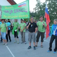 Evropska prvakinja je naravnost iz Nemčije prišla kar v spremstvu navijačev,  ki so jo bodrili tisoč kilometrov od doma