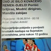  Elektronski portali so bili polni hvalospevov hrvaškim nogometašem po rekordni zmagi

