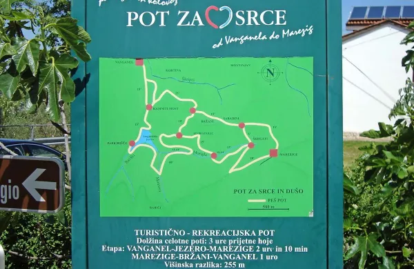 Rekreacijsko pot označuje  tabla