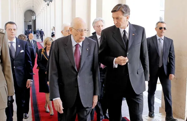 Italijanski predsednik Giorgio Napolitano (desno) bo na povabilo predsednika republike Boruta Pahorja v ponedeljek obiskal Slovenijo