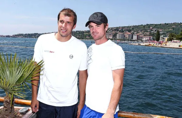Prvi imeni ATP Challengerja Tilia Slovenia Open: Gilles Muller (levo) in Blaž Kavčič